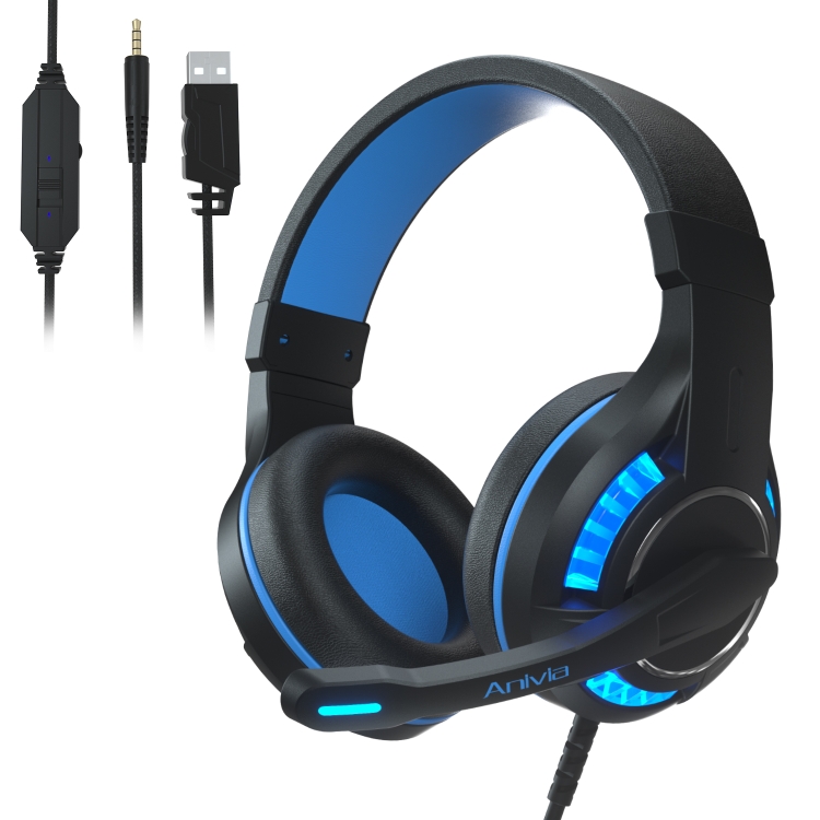 SADES MH603 3.5mm Port Headset with Gaming Adjustable Blue) Microphone(Black