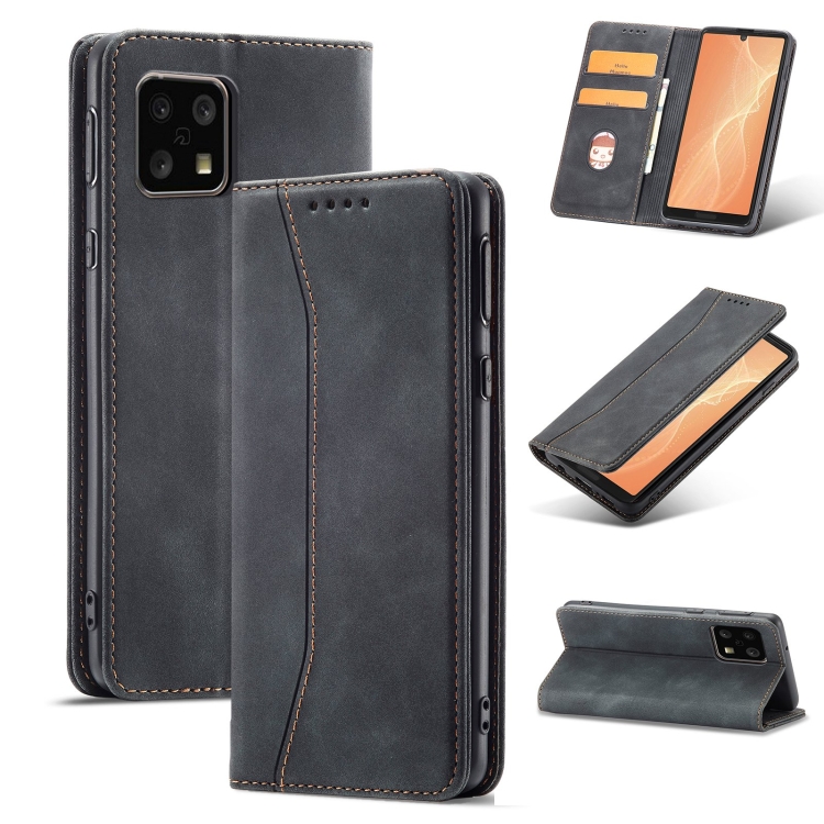 For Sharp Aquos Sense 4 5G Magnetic Dual-fold Leather Phone Case