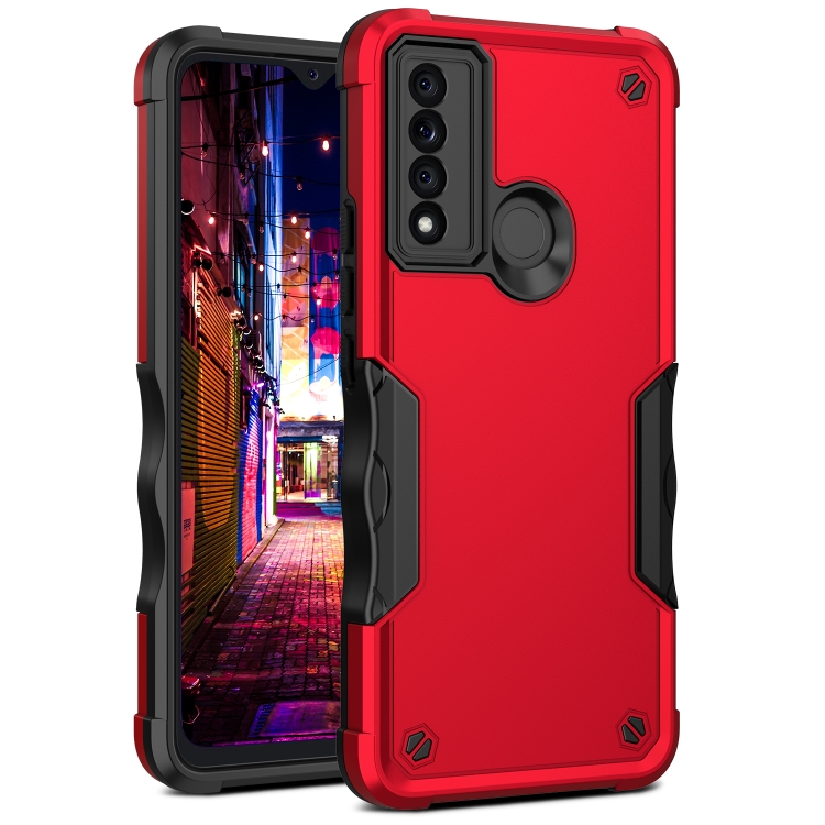 For TCL 20 XE Non slip Armor Phone Case Red