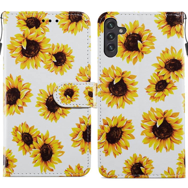 Para Samsung Galaxy A13 Patrón pintado Caja del teléfono Horizontal Flip de  cuero (girasol)