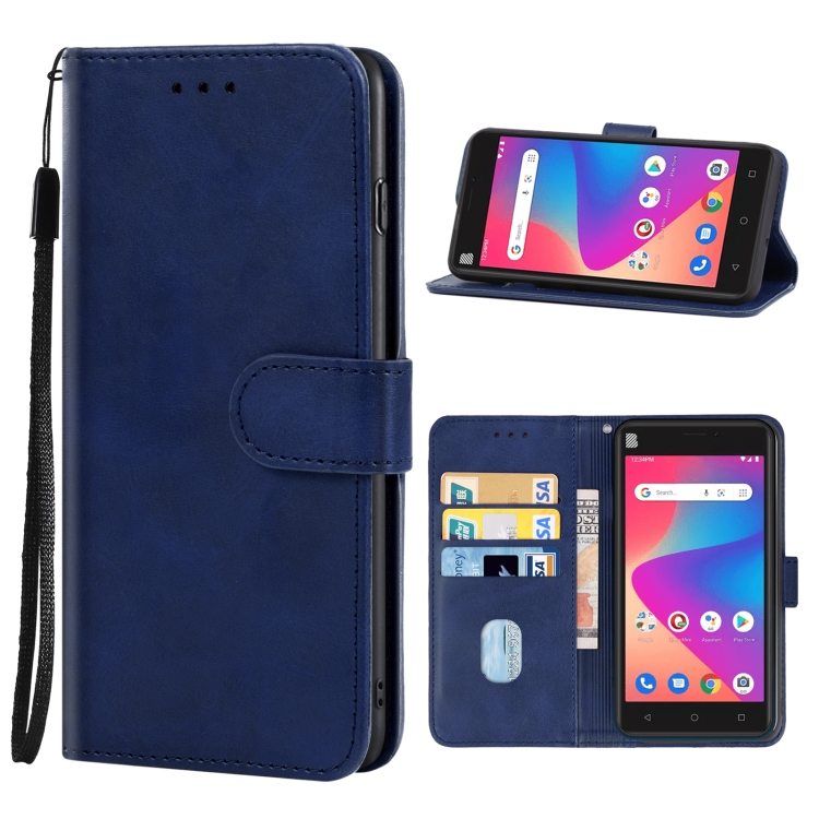 For BLU Studio X10 2022 Leather Phone Case Blue