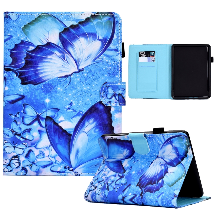 For  Kindle Paperwhite 5 Sewing Pen Slot Leather Tablet  Case(Butterflies)