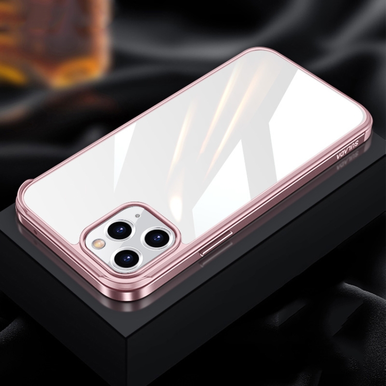 Sulada Metal Frame Nano Glass Tpu Phone Case For Iphone 13 Pro Max Pink