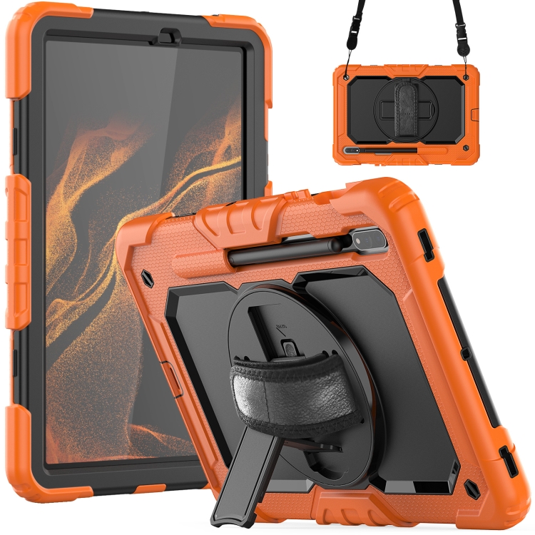 Funda Samsung Galaxy S22 Ultra Con Correa Naranja Silicone Cover