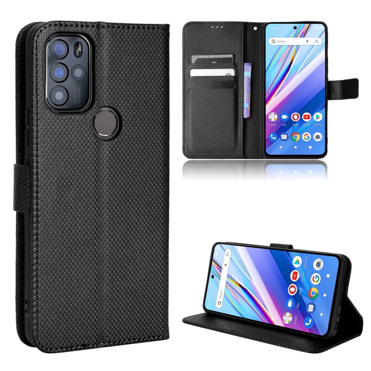 For BLU G91 Pro Diamond Texture Leather Phone Case Black