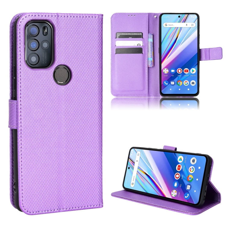 For BLU G91 Pro Diamond Texture Leather Phone Case Purple