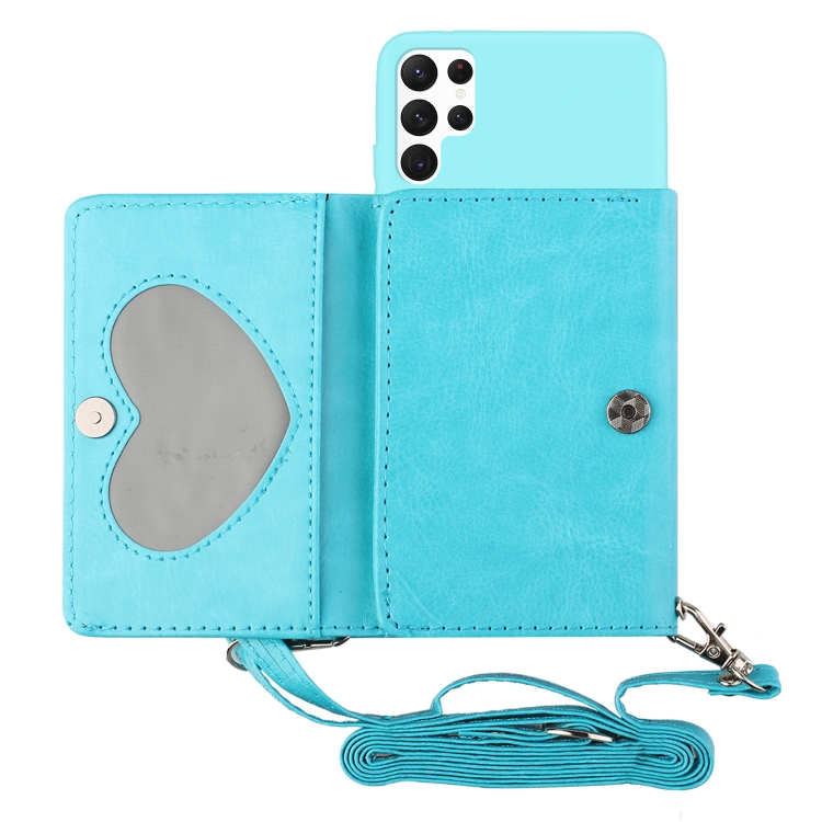 Crossbody Faux Leather Phone Case For Galaxy S23 Ultra S22 Ultra