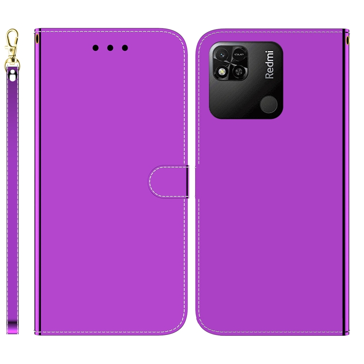 Para Xiaomi Redmi 10A Emitated Mirror Spirit Surface Funda telefónica  (púrpura)