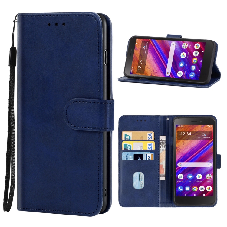 For BLU View 1 Leather Phone Case Blue