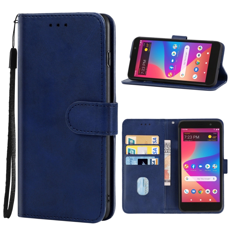 For BLU View 2 B130DL Leather Phone Case Blue