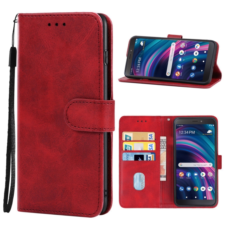 For BLU View 3 B140DL Leather Phone Case Red