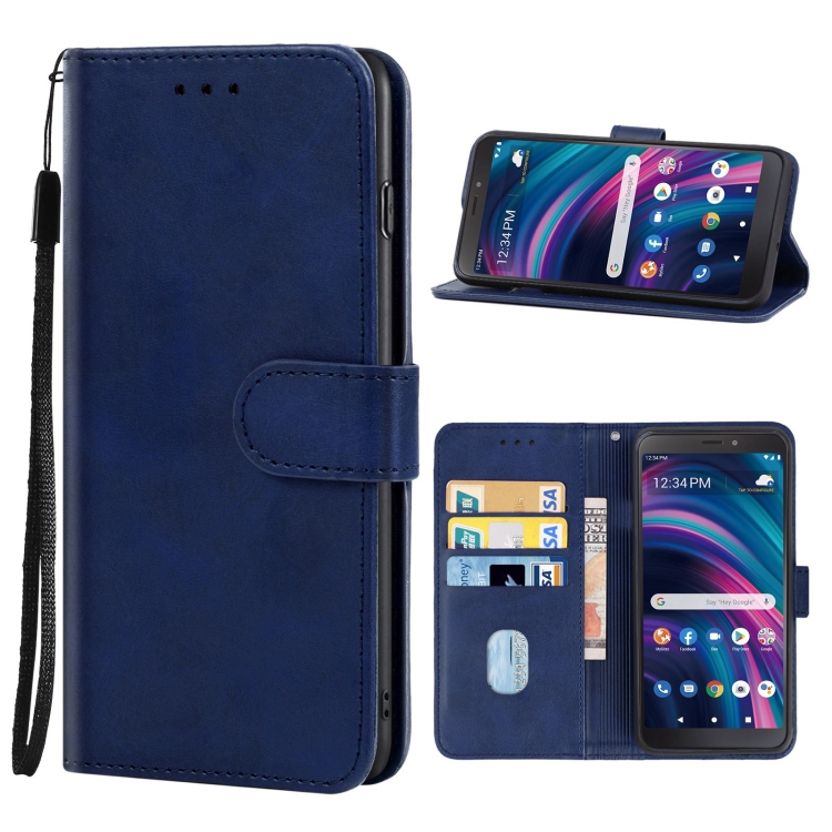 For BLU View 3 B140DL Leather Phone Case Blue