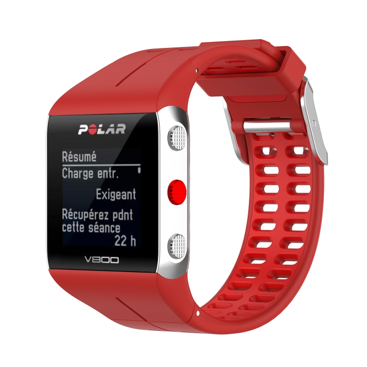 kabel Doodskaak bestellen For Polar V800 GPS Smart Watch Two-color Steel Buckle Watch Band(Red+Red)