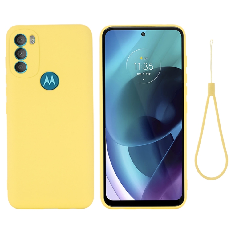 For Motorola Moto G71 5G Pure Color Liquid Silicone Shockproof 