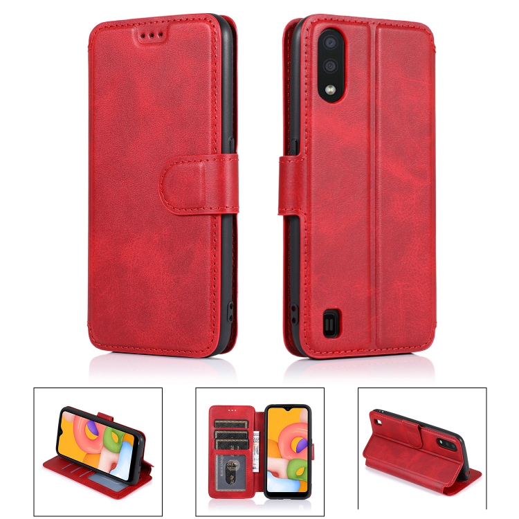 Samsung Galaxy A01 Case, Galaxy A01 Wallet Case, Wrist Strap Pu