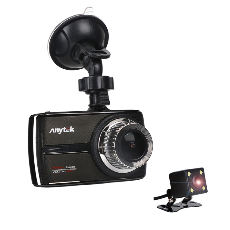 Anytek A60 4 inch IPS Screen 1080P HD 170Degree Wide Angle ADAS Dual Camera  Driving Recorder 