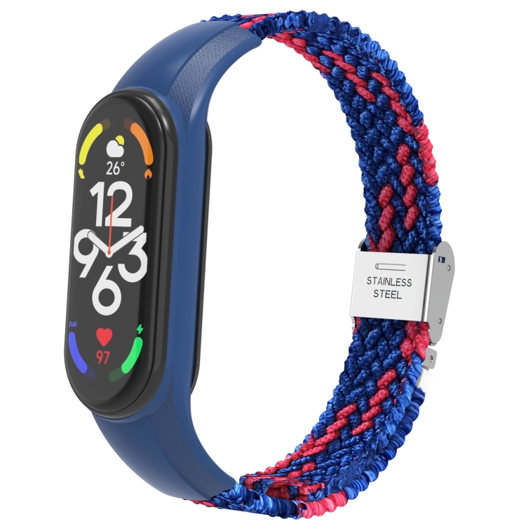 Pour la bande Xiaomi Mi 7 Band de montre intégrée en nylon réglable (rouge  bleu)