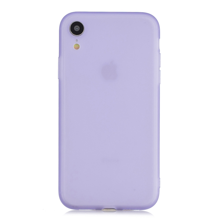 For iPhone XR 1.5mm Liquid Emulsion Translucent TPU case(Purple)