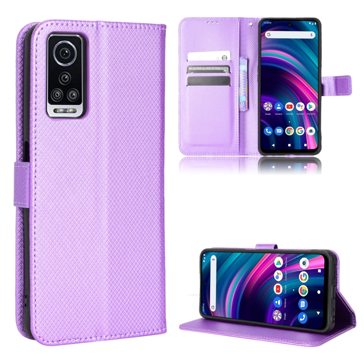 For BLU G91 Max Diamond Texture Leather Phone Case Purple