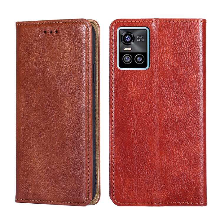 IDEWEI For Oppo A78 5G Leather Card Holder Phone Case Color Splicing  Shockproof Stand Cover - Brown Wholesale