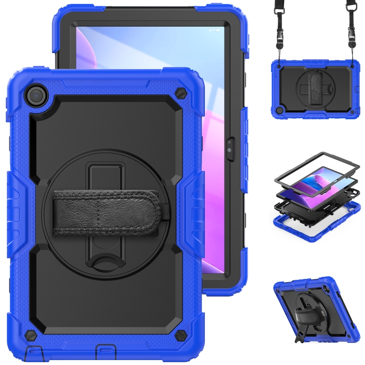 For Lenovo Tab M10 Plus  3rd Gen 2022 Silicone + PC Tablet Case(Black +  Blue)