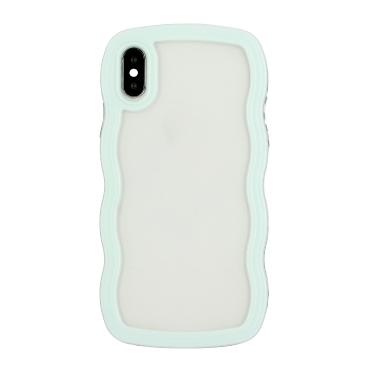 Для IPhone X / XS Candy Color Wave TPU Clear PC Phone Case (Зеленый)