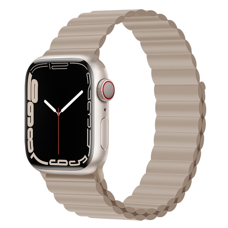 Khaki & Red Apple Watch Band | Southern Straps for Apple Watch 49mm - 42mm / Silver