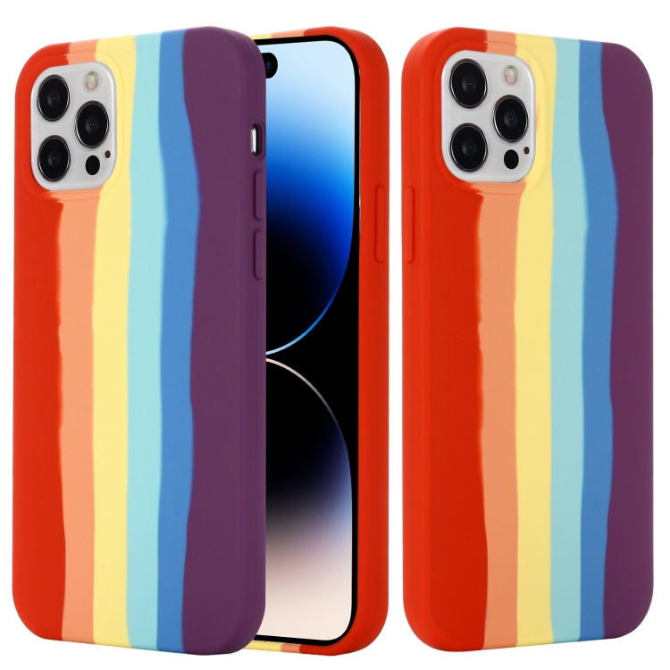 Funda iPhone 14 silicón logo multicolor