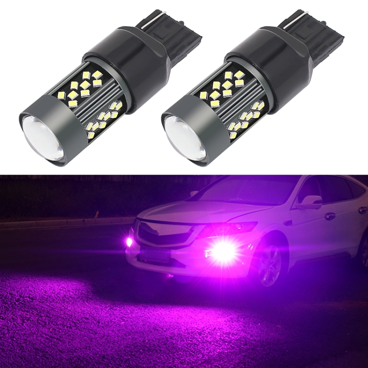 1 Pair 7443 12V 7W Strobe Car LED Fog Light(Purple Light)