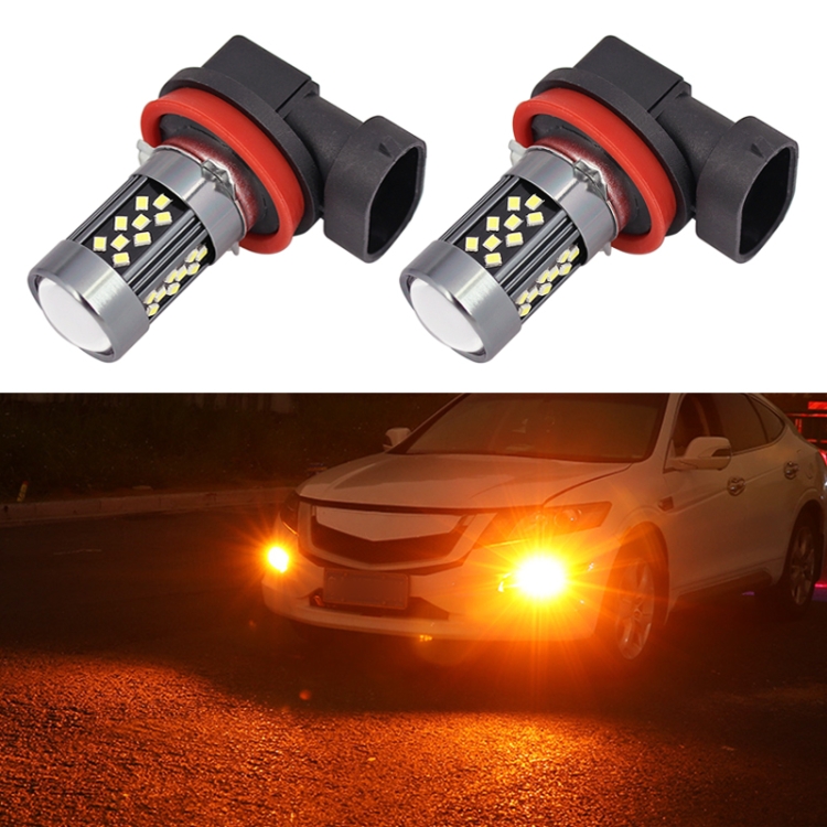 1 Paar H11 12V 7W Strobe Auto LED Nebelscheinwerfer (Orange Light)