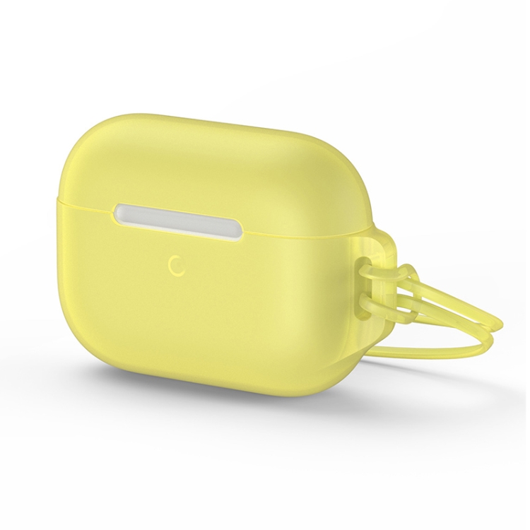 Baseus WIAPPOD-D0Y For Apple AirPods Pro Jelly Silicone Wireless Earphone  Protective Case with Lanyard(Yellow)