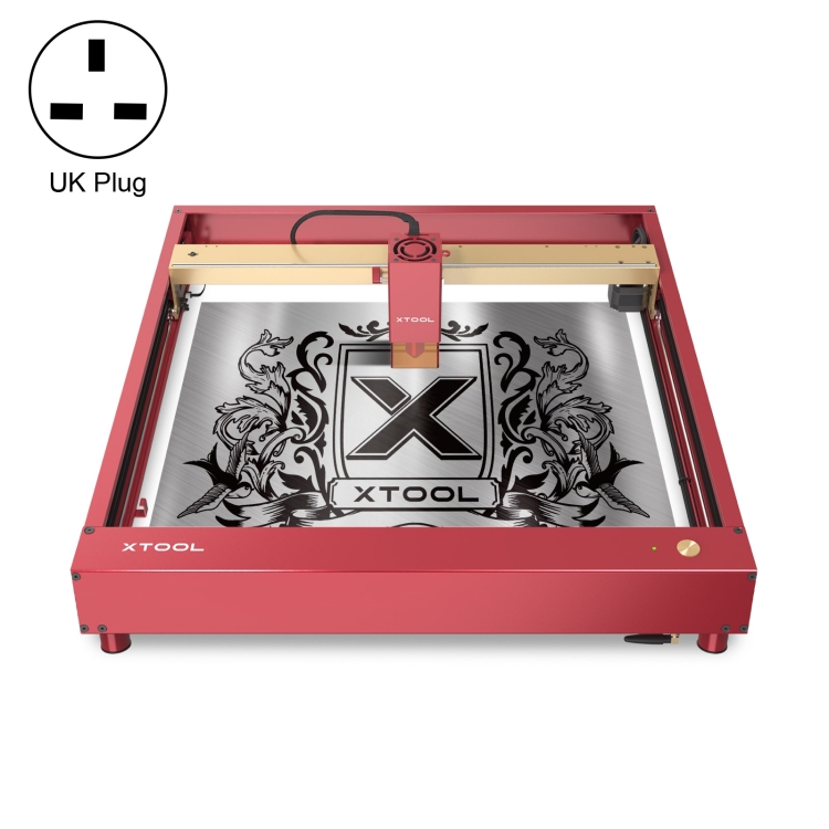 XTOOL D1 Pro-10W 高精度DIY激光雕刻切割机,插头类型:英规(金红色)