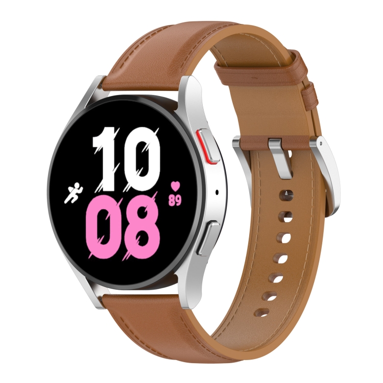 Correa de Cuero para Samsung Galaxy Watch4/Watch4 Classic/Watch5/Watch6 -  Marrón