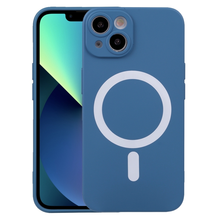 For iPhone 14 Plus Liquid Silicone Magsafe Phone Case (Blue)