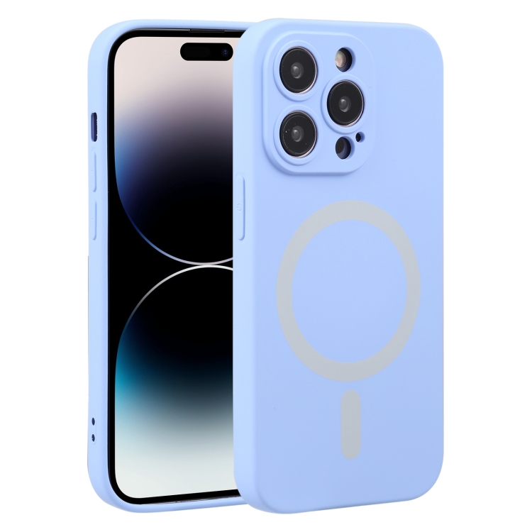 Funda silicona sólida iPhone 14 Pro Max (azul claro) 