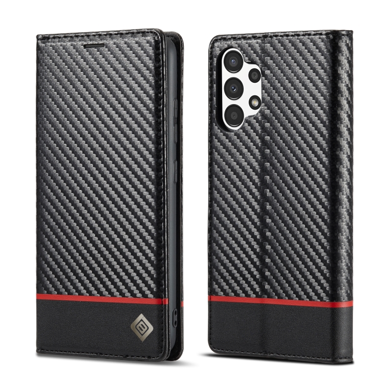 For Samsung Galaxy A13 4G/5G/A04/A04s LC.IMEEKE Carbon Fiber Flip ...