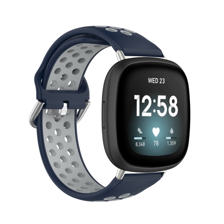 For Fitbit Versa 4 / Sense 2 Dual Color Silicone Watch Band