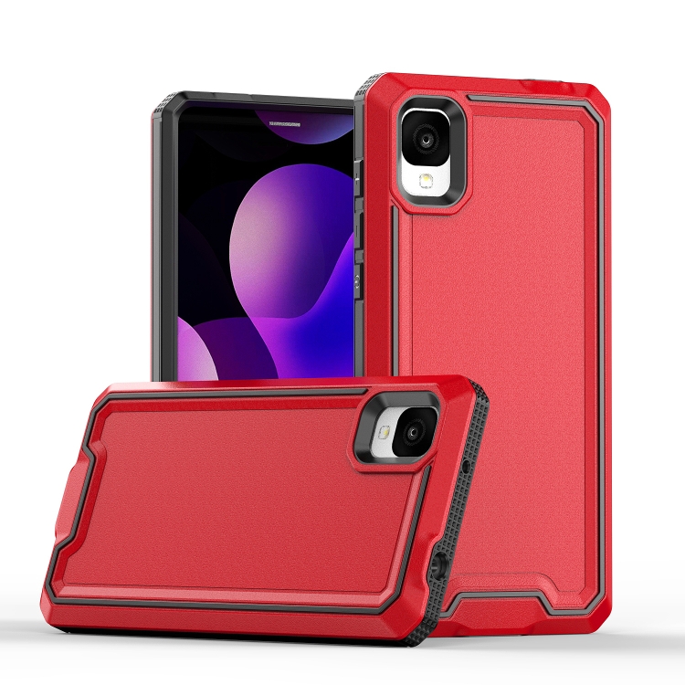 For TCL ION z Armour Two color TPU PC Phone Case Red Black