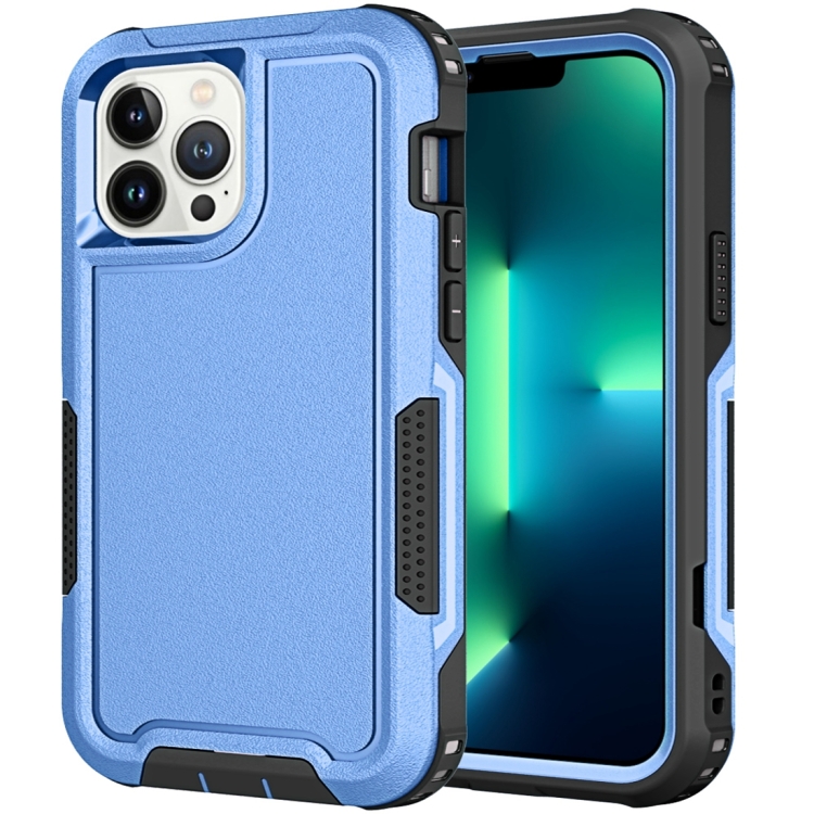 Per iPhone 13 Pro Max 3 in 1 PC + Custodia antiurto in TPU (blu)