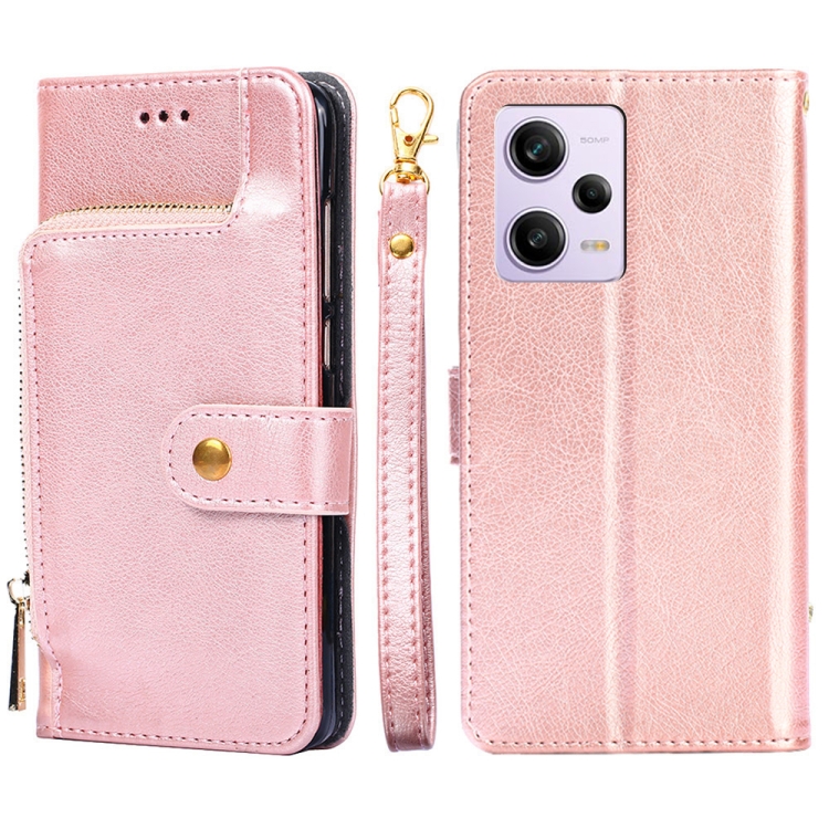 For Xiaomi Redmi Note 12 Pro 5G China Zipper Bag Leather Phone Case ...