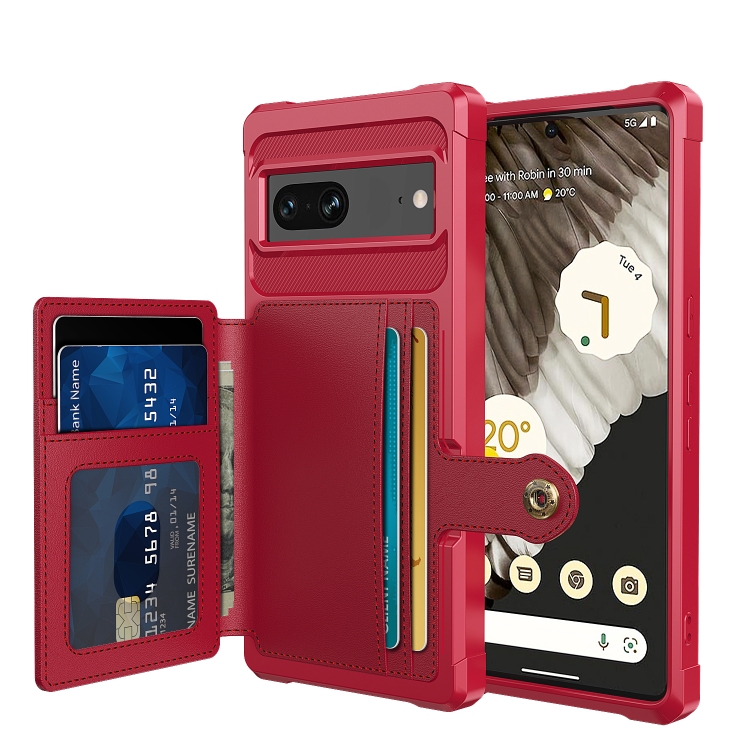 Per Google Pixel 7 5G Custodia per cellulare in pelle con porta carte di  credito magnetico (