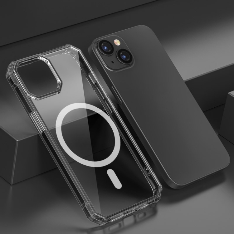 For iPhone 13 TPU Fourcorner Airbag Shockproof Magsafe Phone Case(Grey)