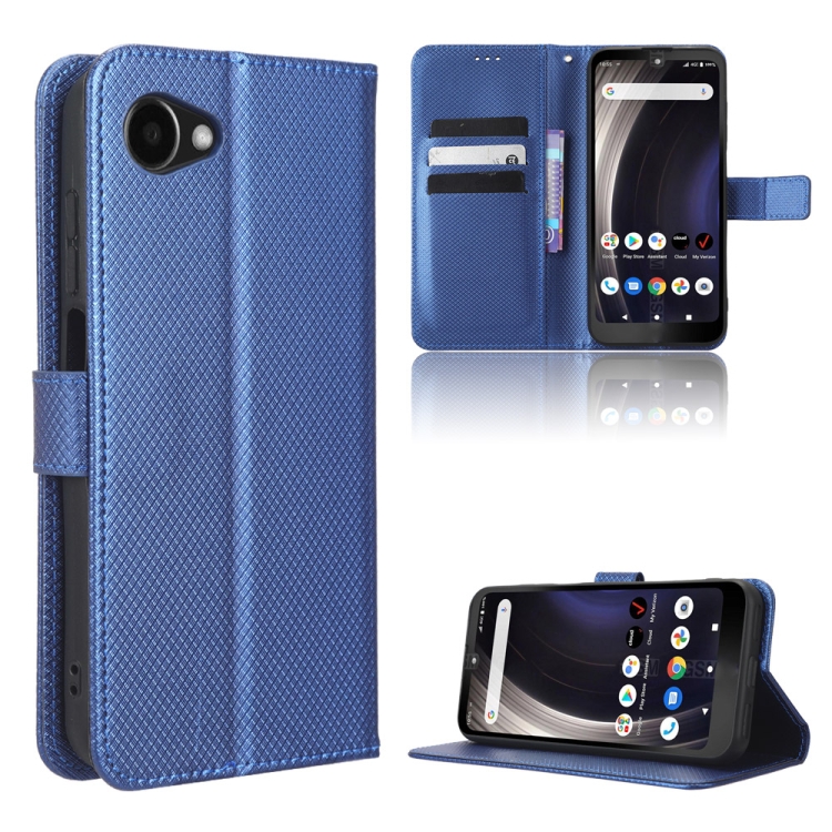 For Orbic JOY RC608L Diamond Texture Leather Phone Case Blue