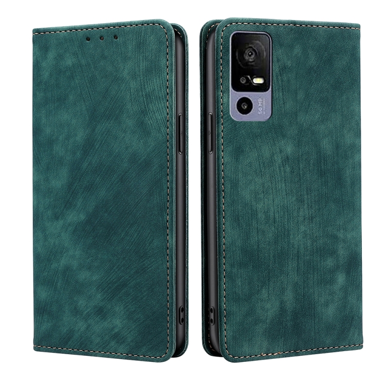 Para TCL 40 NXTpaper 5G Skin Feel Funda para teléfono de cuero con tapa  magnética (verde)