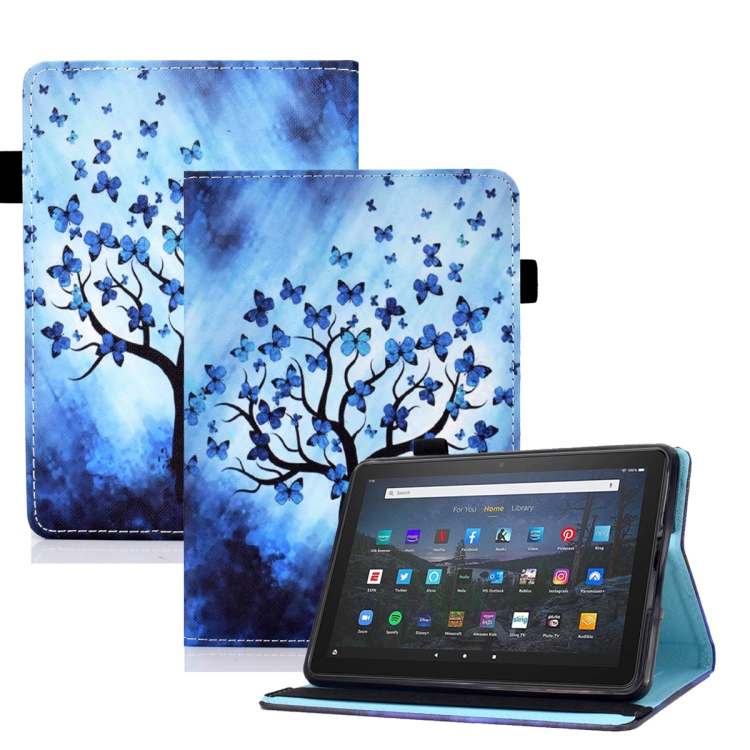 Para  Kindle Versión juvenil 2022 Dibujo a color Costura Funda de  cuero inteligente para tableta (