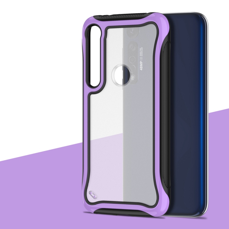 Para Motorola Moto G8 Plus Blade Series Funda protectora de acrílico  transparente (púrpura)