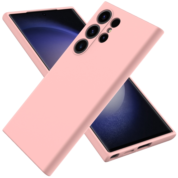 Para Samsung Galaxy S24 Ultra 5G Funda de silicona líquida de color para  teléfono (rosa)