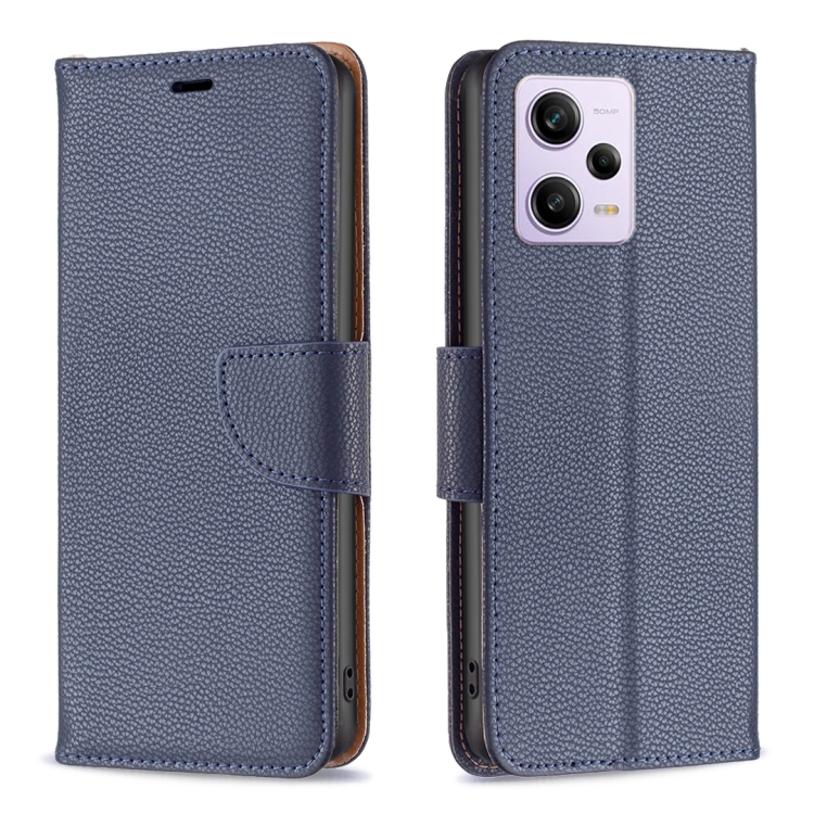 Para Xiaomi Redmi Note 13 Funda para teléfono de cuero de color puro con  textura Litchi (