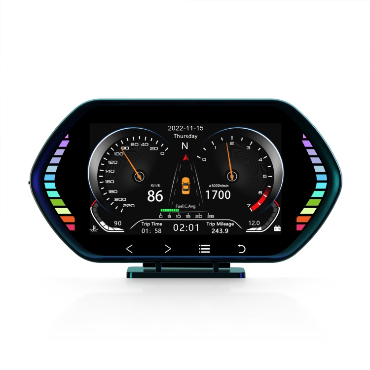 F12 4,5-Zoll-Multifunktions-HD-OBD-LCD-Instrument Auto-GPS-Neigungsmesser  HUD Head-up-Display