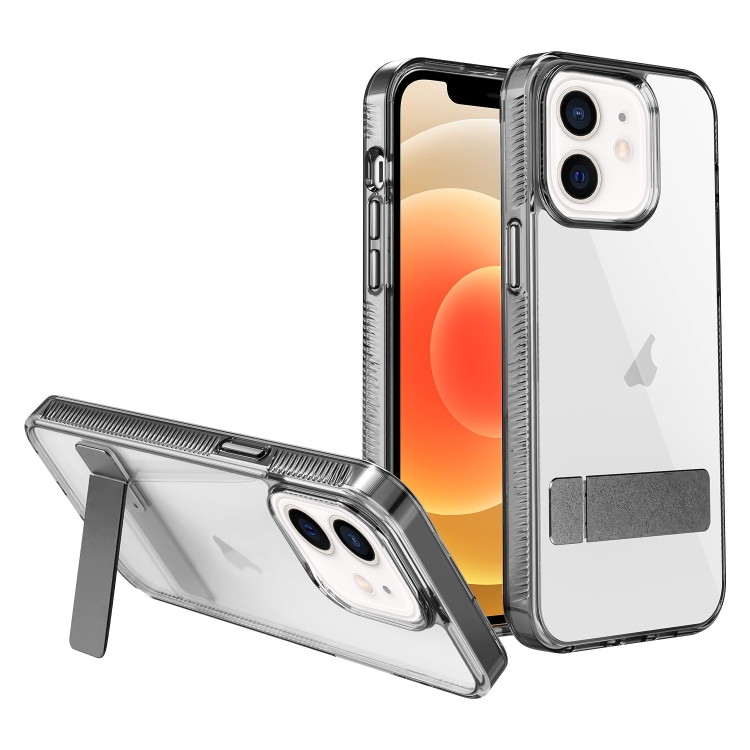 Чехол для телефона с высоким прозрачным держателем для iPhone 12 (черный)